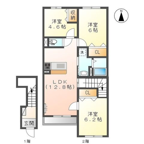 コンフォート三里木Ａ棟の間取り