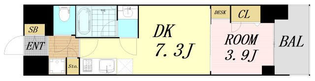 ルフォンプログレ天満橋マークス　仲介手数料無料の間取り