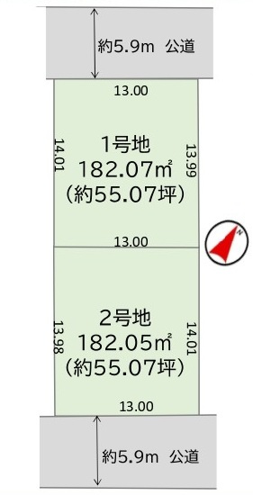 取手市藤代南　4期　売地　2号地の土地図