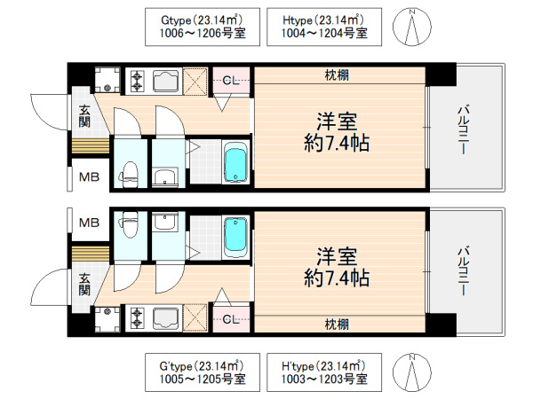 大阪市鶴見区放出東３丁目の賃貸マンションの間取り