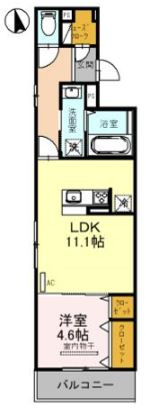 東大阪市高井田本通７丁目のアパートの間取り