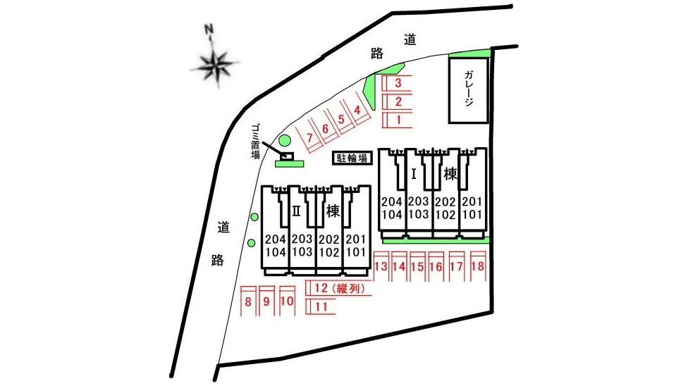 ｆｒａｎｃ．Ｋ　Ⅱの区画図|駐車場