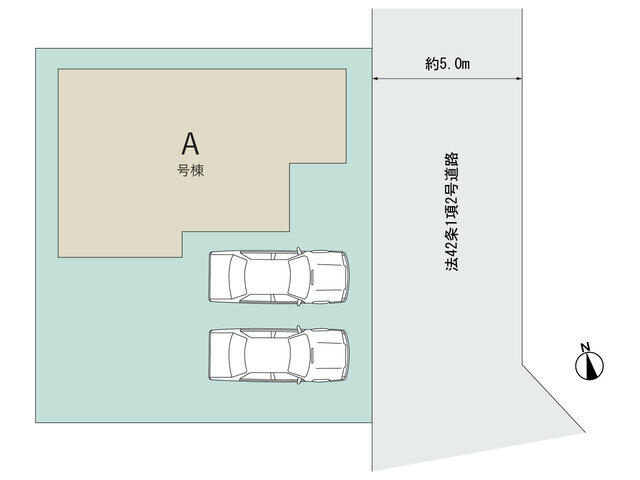 北中沢２丁目１３８７番の区画図
