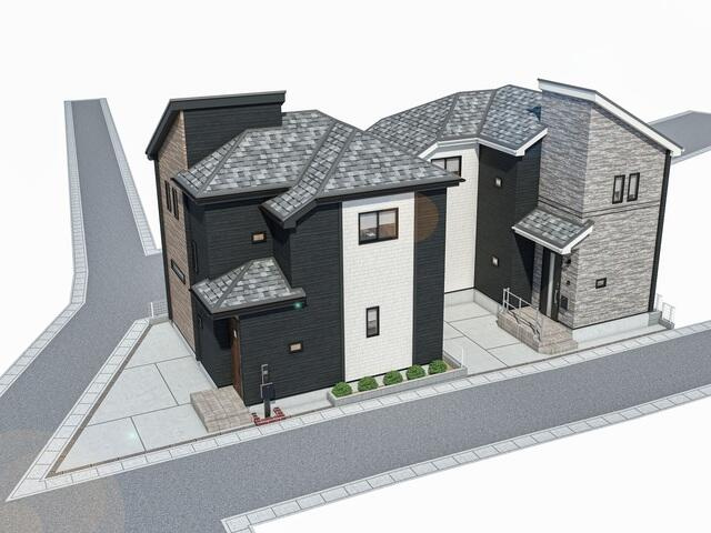 市川市大和田５丁目３０８番の外観パース|西側からの完成予想パース