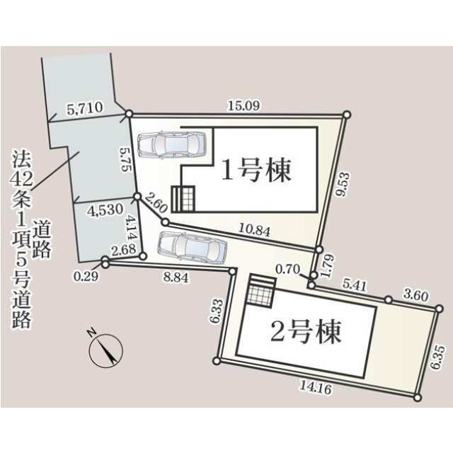 市川市大和田　第５の区画図