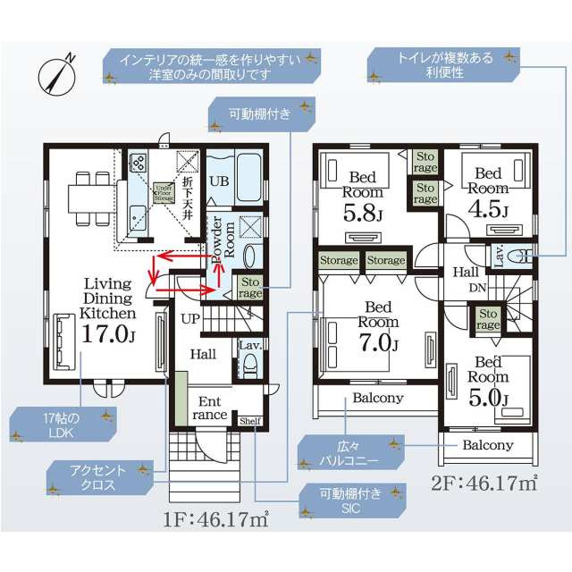 市川大野第３の間取り