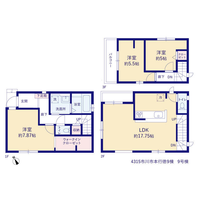 ４３１５市川市本行徳９棟の間取り