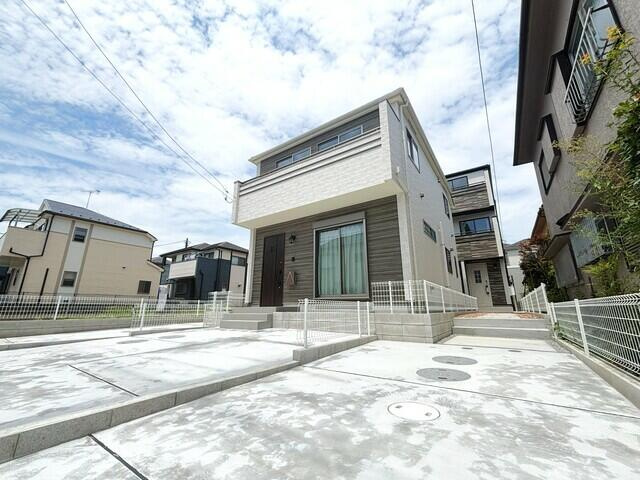 市川市原木３丁目８５２番の駐車場|E号棟側からの分譲地全景写真。