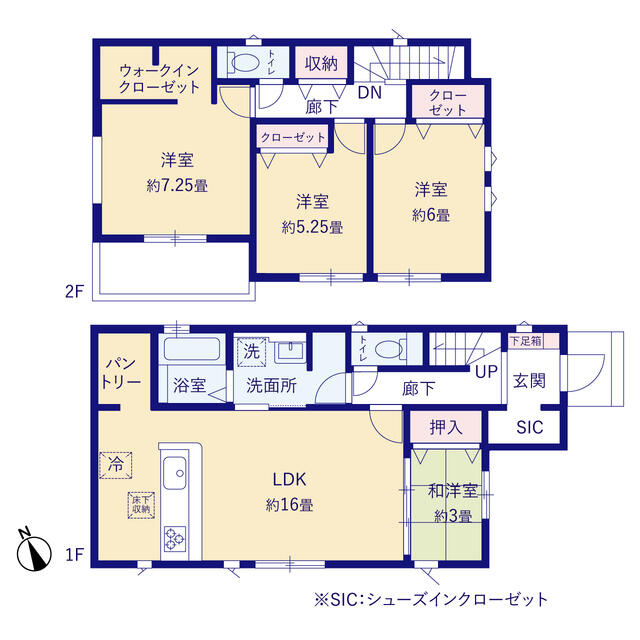 ４３７３市川市曽谷１６期７棟の間取り