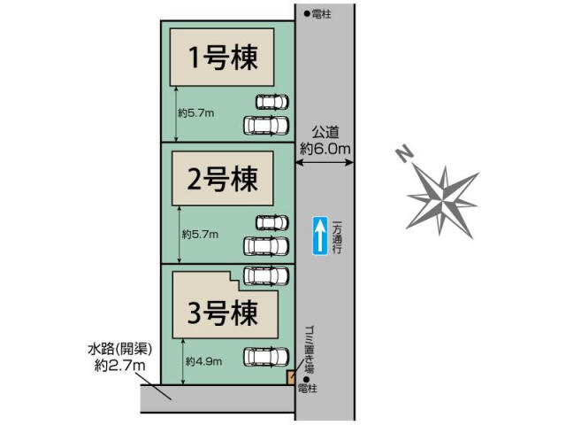 ブルーミングガーデン　市川市下貝塚３丁目３棟／１期１号棟の区画図|市川市下貝塚3丁目3棟区画図
