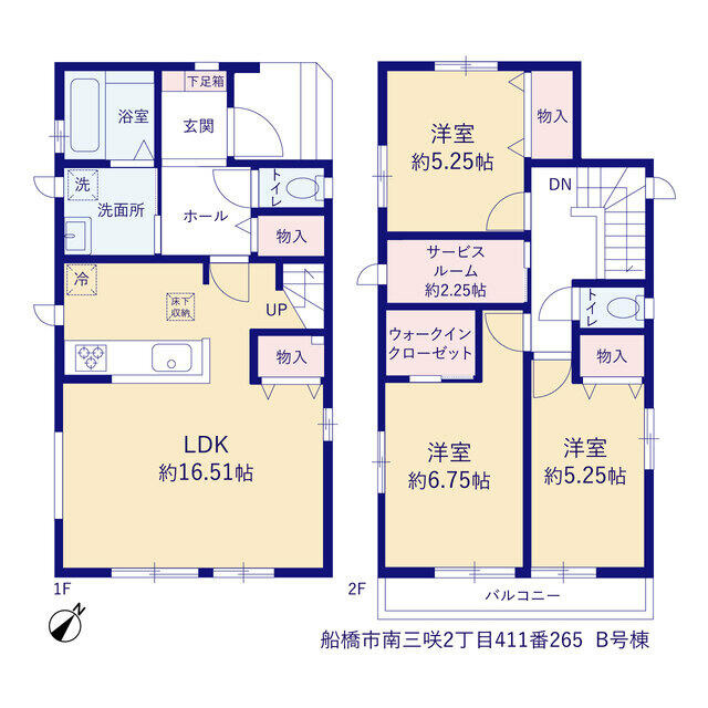 船橋市南三咲２丁目４１１番２６５の間取り