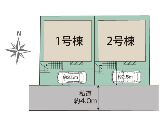 ブルーミングガーデン　船橋市松が丘３丁目２期２棟／２期２号棟の区画図|船橋市松が丘3丁目2期2棟区画図