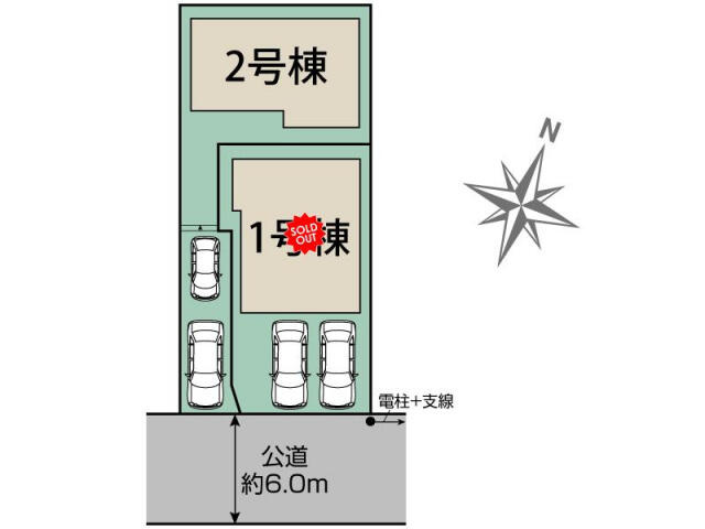 ブルーミングガーデン　船橋市習志野台６丁目２棟／１期２号棟の区画図|船橋市習志野台6丁目2棟区画図