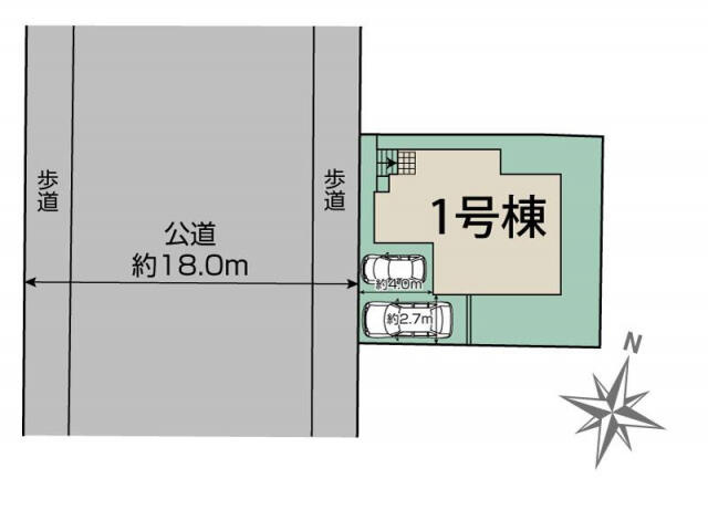 ブルーミングガーデン　船橋市田喜野井２丁目１棟／１期１号棟の区画図|船橋市田喜野井2丁目1棟区画図