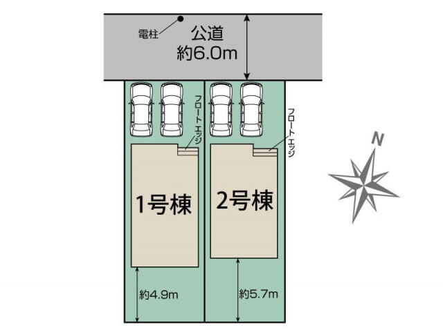 ブルーミングガーデン　松戸市小金原５丁目２棟／１期１号棟の区画図|松戸市小金原5丁目2棟区画図