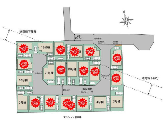 ブルーミングガーデン　船橋（大穴南１丁目）２１棟／１期１９号棟の地図|船橋市大穴南1丁目21区画区画図