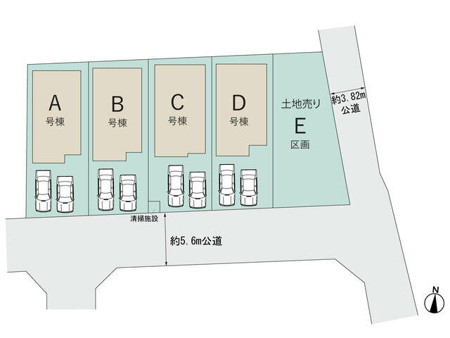 松戸市和名ヶ谷５８２番１の区画図