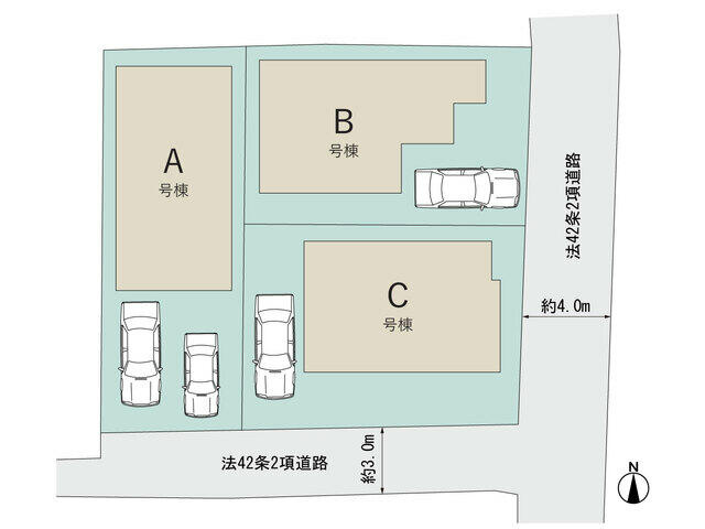 松戸市東平賀７２番の区画図