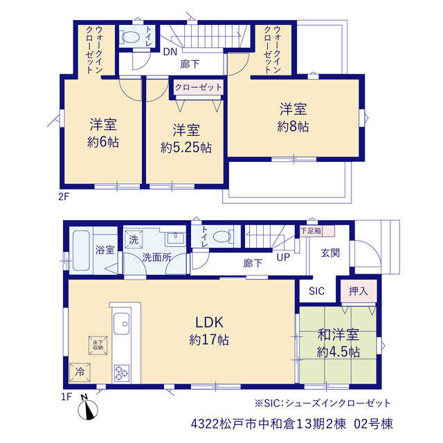４３２２松戸市中和倉１３期２棟の間取り