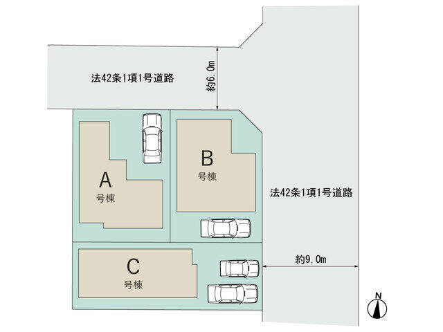 松戸市中金杉４丁目２１６番の区画図