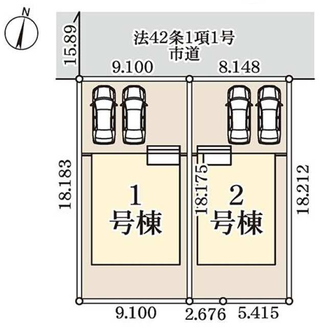 流山市江戸川台西２丁目の区画図