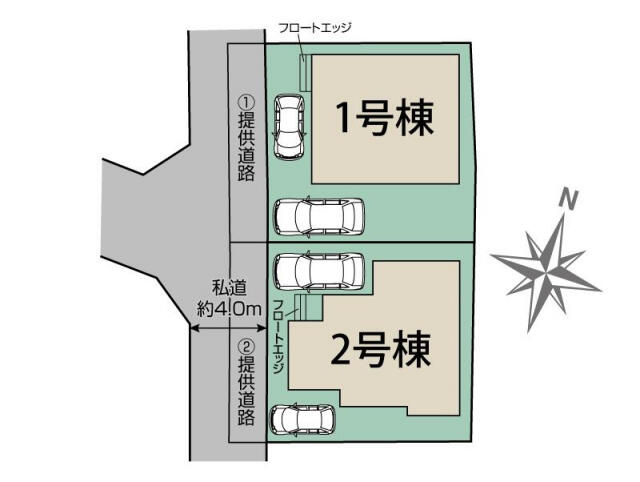 ブルーミングガーデン　柏市南増尾６丁目２棟／１期１号棟の区画図|柏市南増尾6丁目2棟区画図