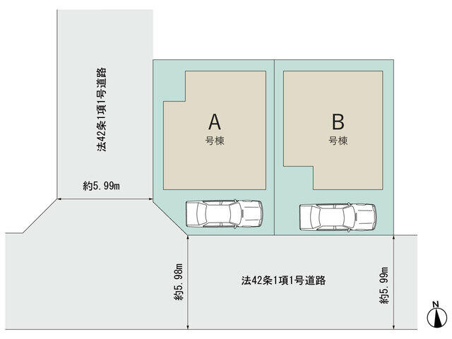流山市加５丁目１６７４番の区画図