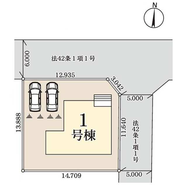 流山市北の区画図