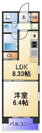 【間取り】 | コンソラーレ上町台Ⅱ