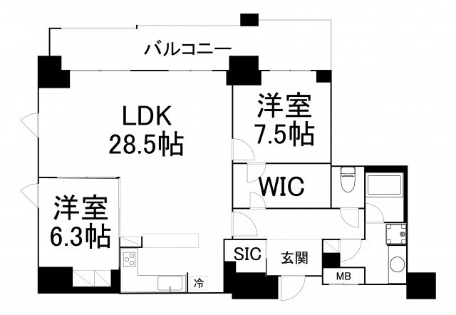 【間取り】 | リバーサイドタワー中之島
