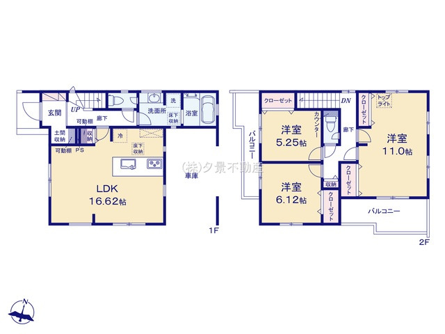 《仲介手数料無料》桜区栄和４丁目3-6新築一戸建てブルーミングガーデンの間取り