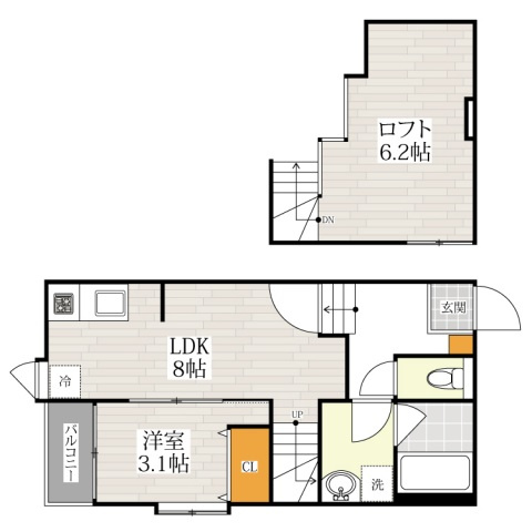 【間取り】 | メゾンドバロン諸岡