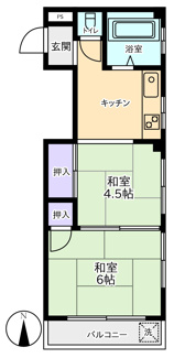 【間取り】 | 手塚コーポ | ※間取り図は反転したものになります。