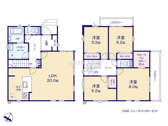 《仲介手数料無料》北区本郷町390新築一戸建ての間取り
