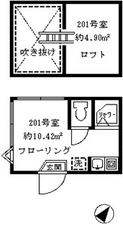 中野区松が丘２丁目のアパートの間取り