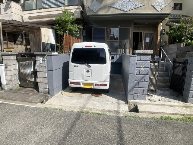 東大池３丁目貸家Ⅲの駐車場|敷地内駐車場、平面で停めやすいです（小型車サイズ）