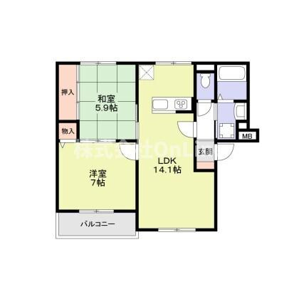 【間取り】 | ニューリバーサイド八尾南B