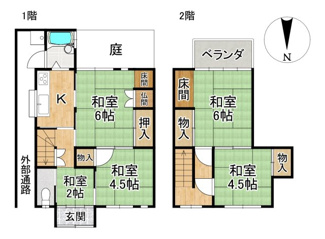 【間取り】 | 紫野十二坊町貸家