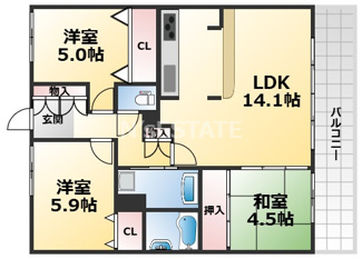 【間取り】 | サンコート花山