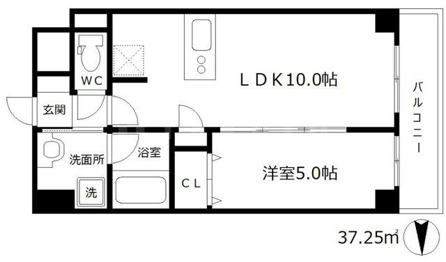 CAVANA梅田北の間取り|CAVANA梅田北（旧：プレサンス梅田北アロー）　開放感のある間取り