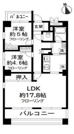 【間取り】 | Nflats横浜中田 | 設備充実の２ＬＤＫ！