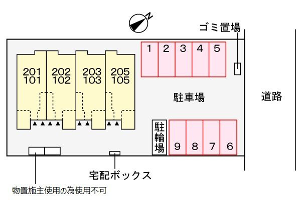 ソレイユ　Ⅲの駐車場