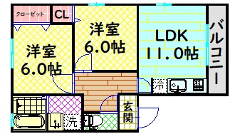 【間取り】 | ガトーナふくだB棟