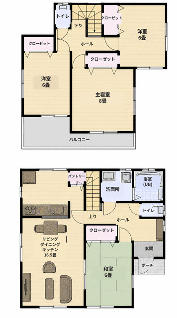 宇都宮市駒生町　4ＬＤＫ　中古住宅の間取り