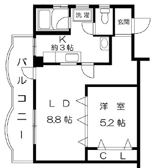 神戸市灘区八幡町３丁目の賃貸マンションの間取り