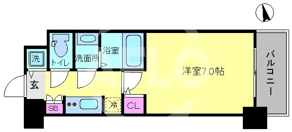 Fortuney北堀江(旧:Dimus北堀江）の間取り|Fortuney北堀江（ディームス北堀江）　間取り
