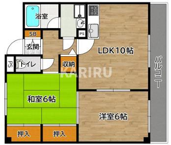 Ｏｗｌｅｔ諸口　３０３の間取り