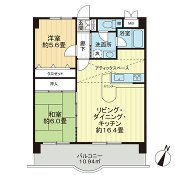 ライオンズマンション箱崎南の間取り
