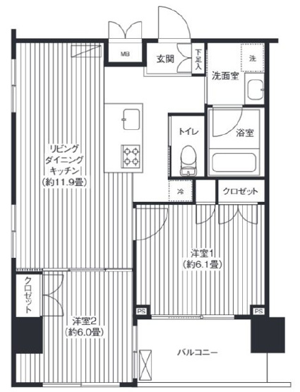 【間取り】 | グランハイツ錦糸町 | 間取り