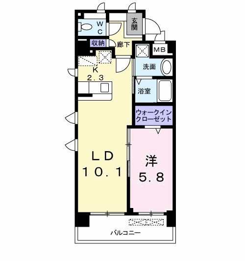 プレステージ空港東の間取り|使いやすい間取りです。